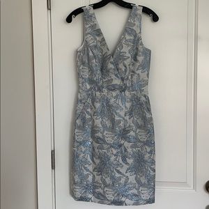 BCBG Maxazria Blue White Jacquard Mini Dress